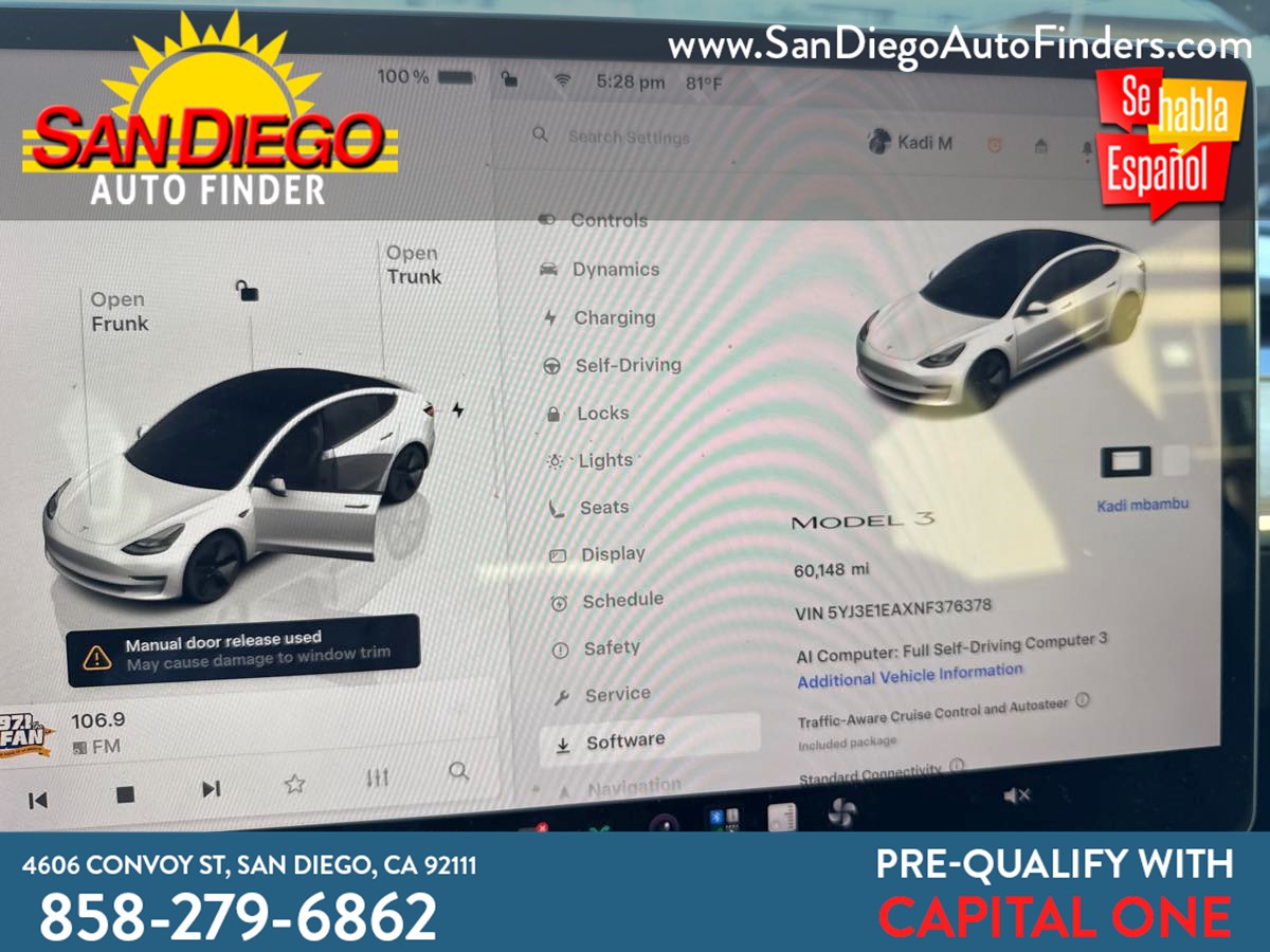 tesla model 3 2022 5YJ3E1EAXNF376378 image tesla model 3 2022 5YJ3E1EAXNF376378 image